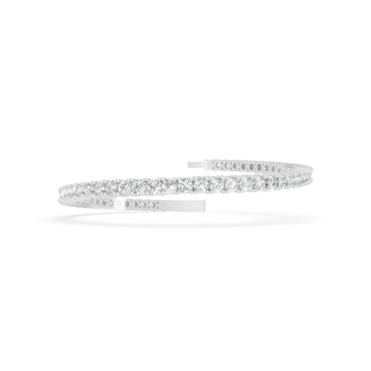6.81 ctw Diamond Flexibangle 14K White Gold Tennis Bracelet