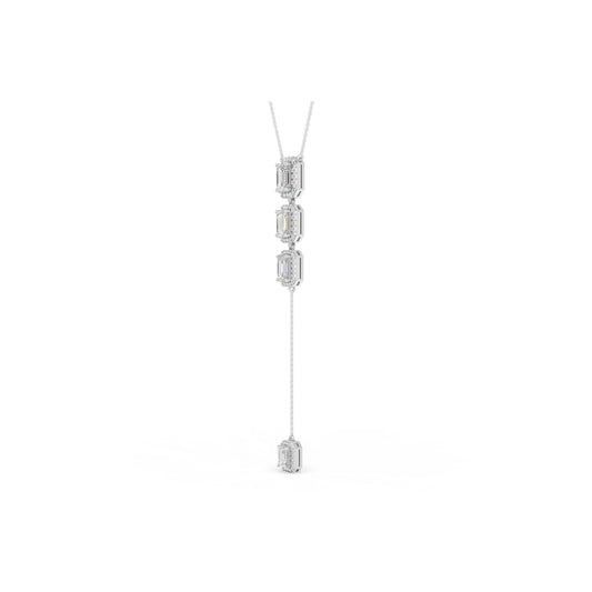3.36 CTW 14K White Gold Diamond Lariat Necklace