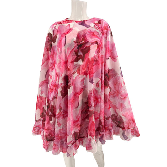 Ieena for Mac Duggal Floral Cape Sleeve Mini Dress