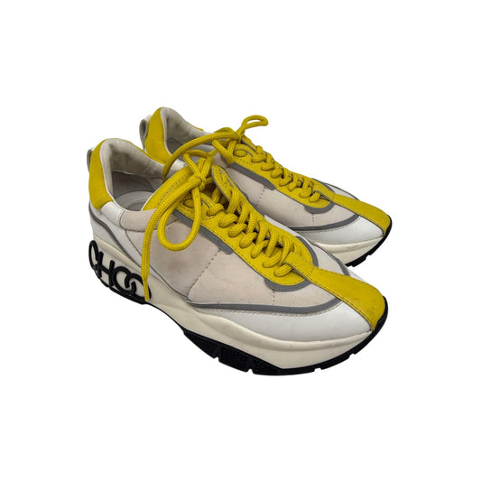 Jimmy Choo Leather Fabric Low Top Raine Sneakers Multicolor Women's Size 38