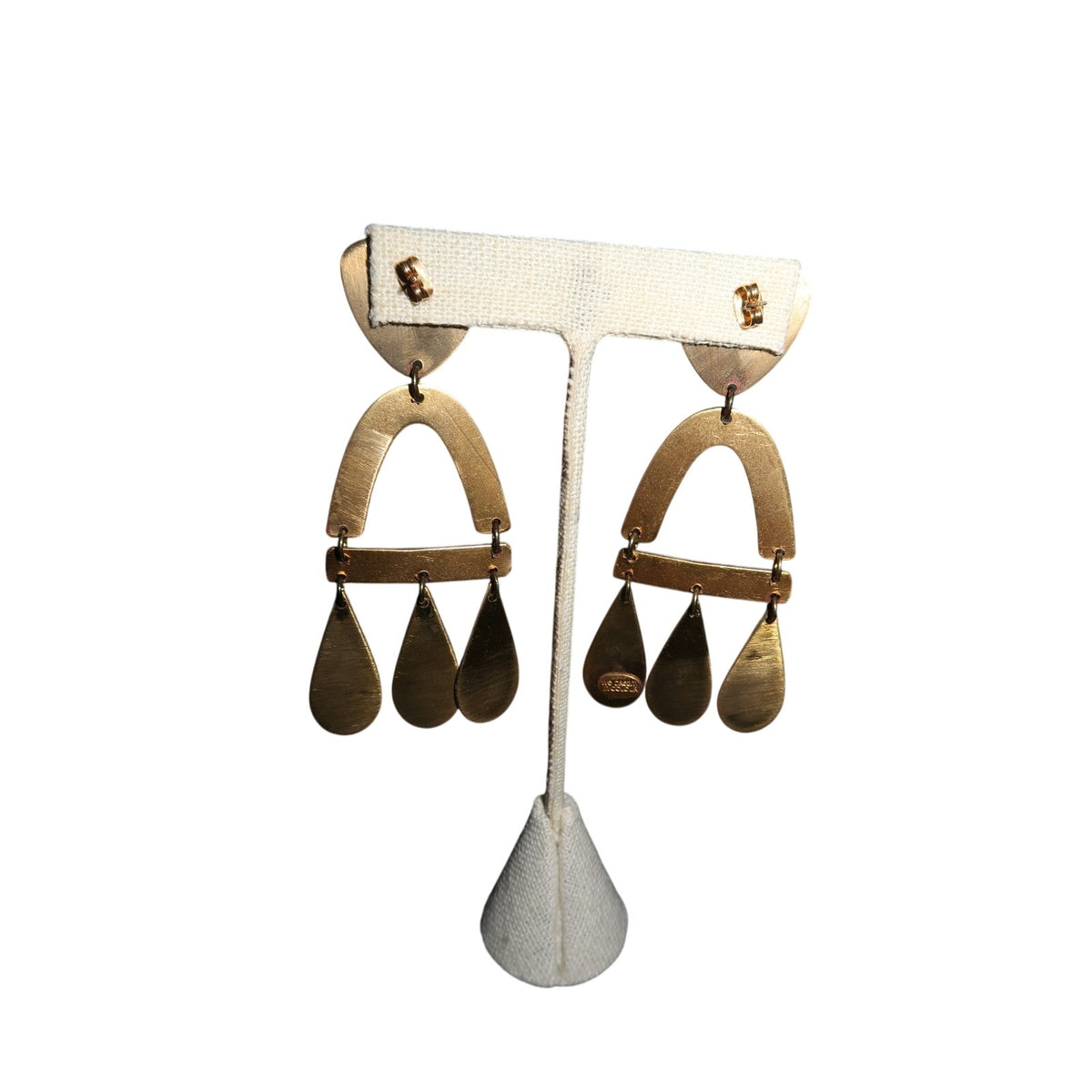 We Dream in Colour Brass Castara Earrings Purple Plum Statement Dangle