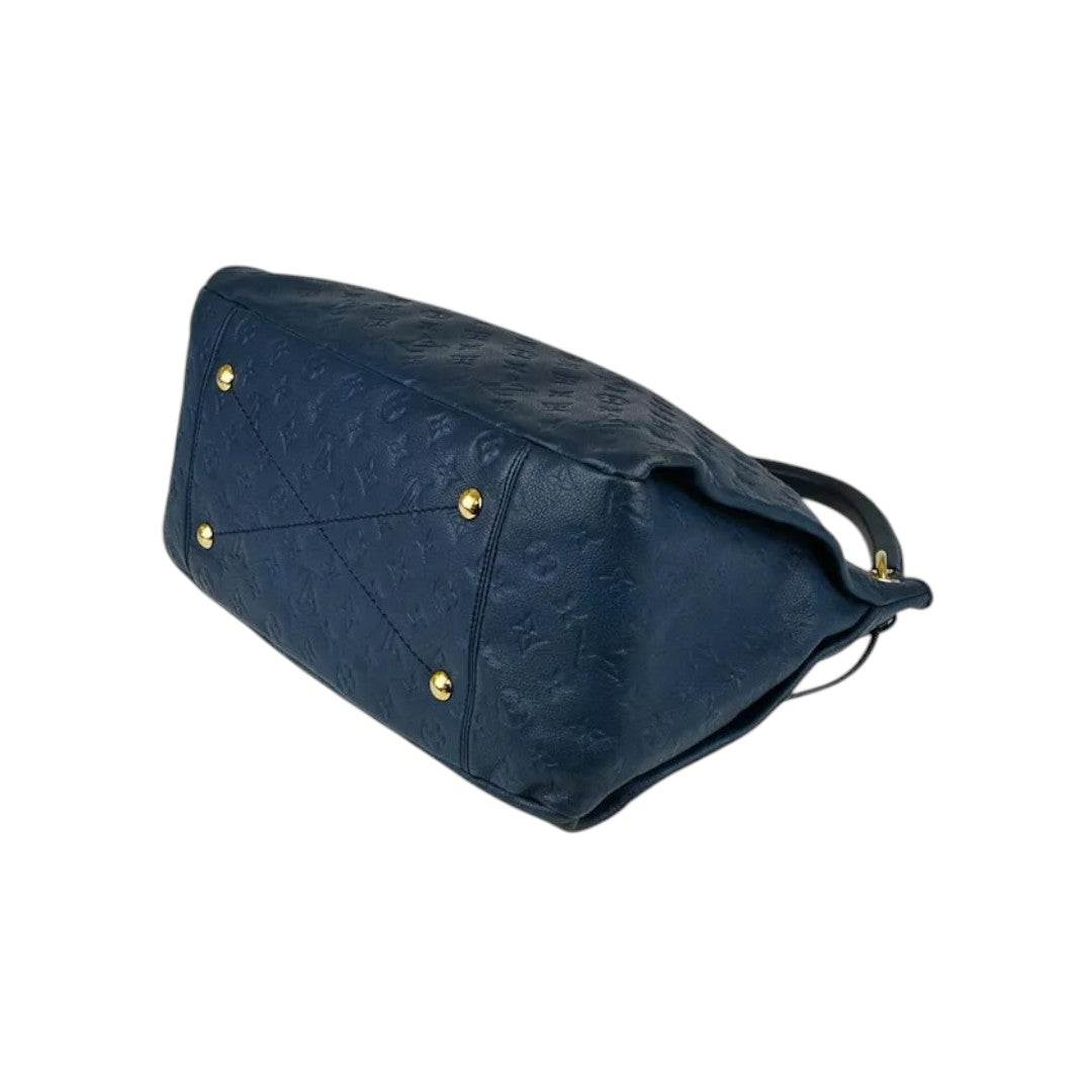 Louis Vuitton Monogram Empreinte Leather Artsy MM Hobo Tote Bag Blue