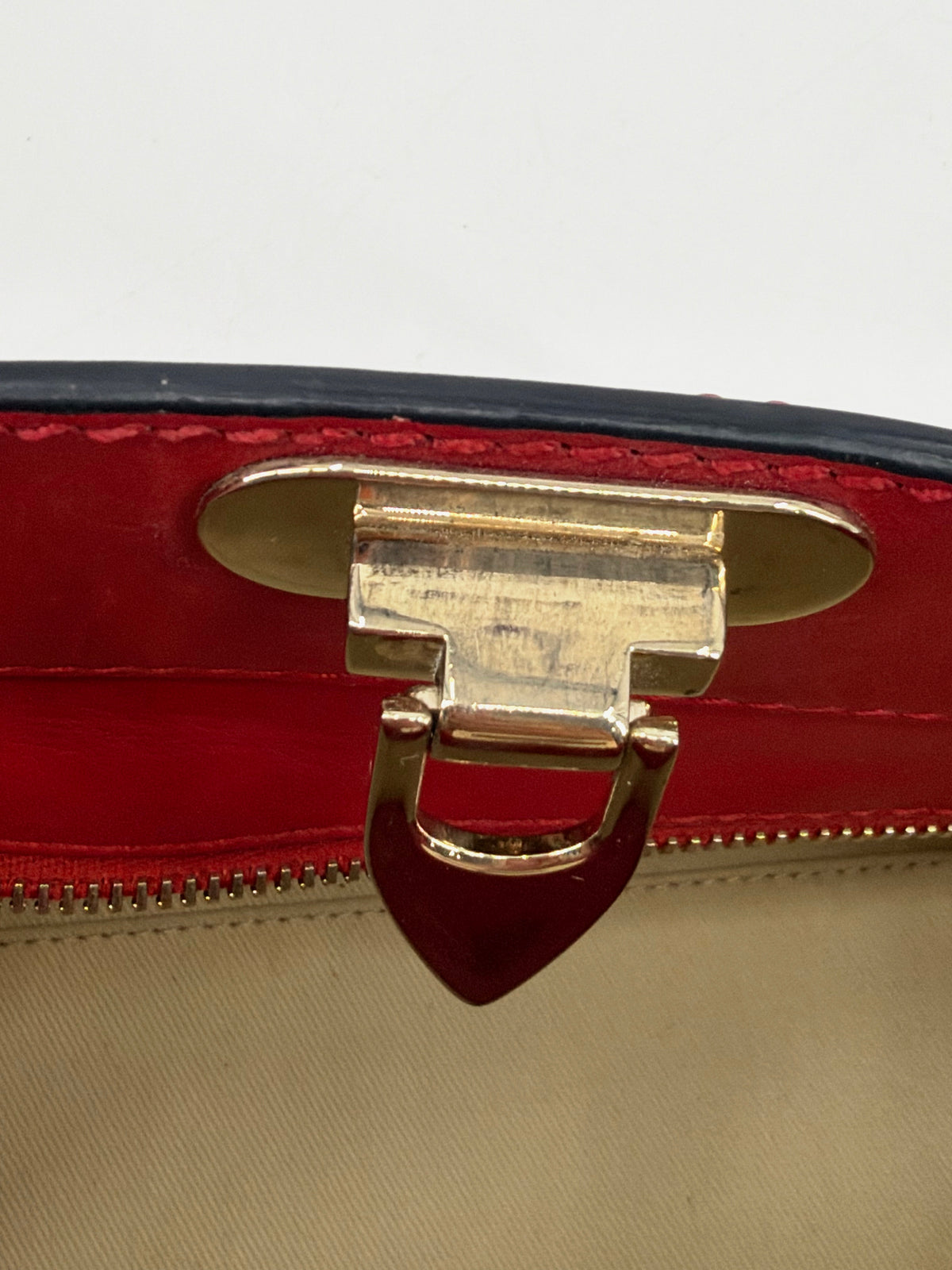 Valentino Garavani Rockstud Red Leather Double Handle Tote