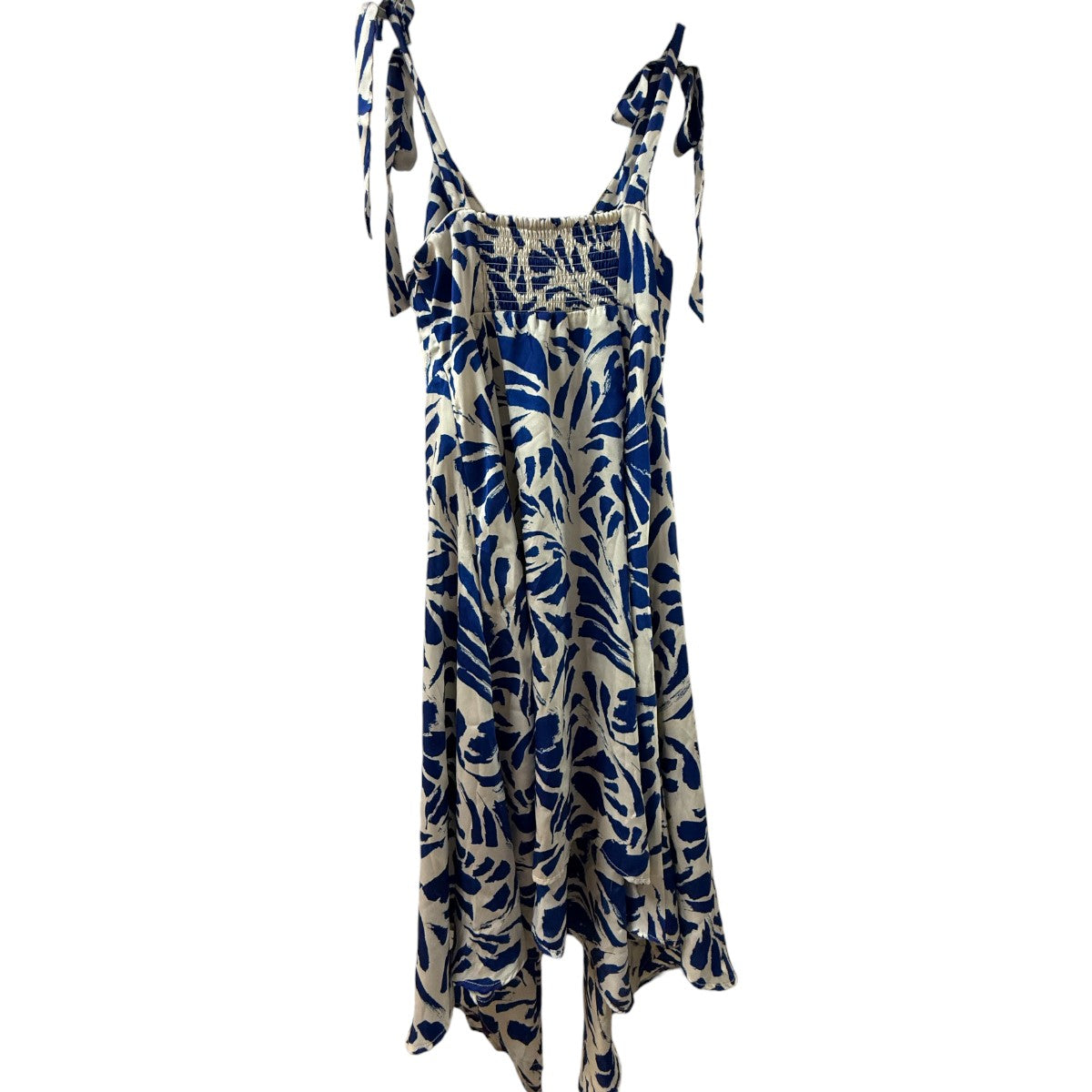 Alexis Target Floral Print A-Line Asymmetrical Midi Dress Blue White