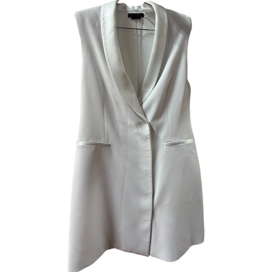 Alice + Olivia Valentina Sleeveless Tuxedo Blazer Mini Dress White Size 8