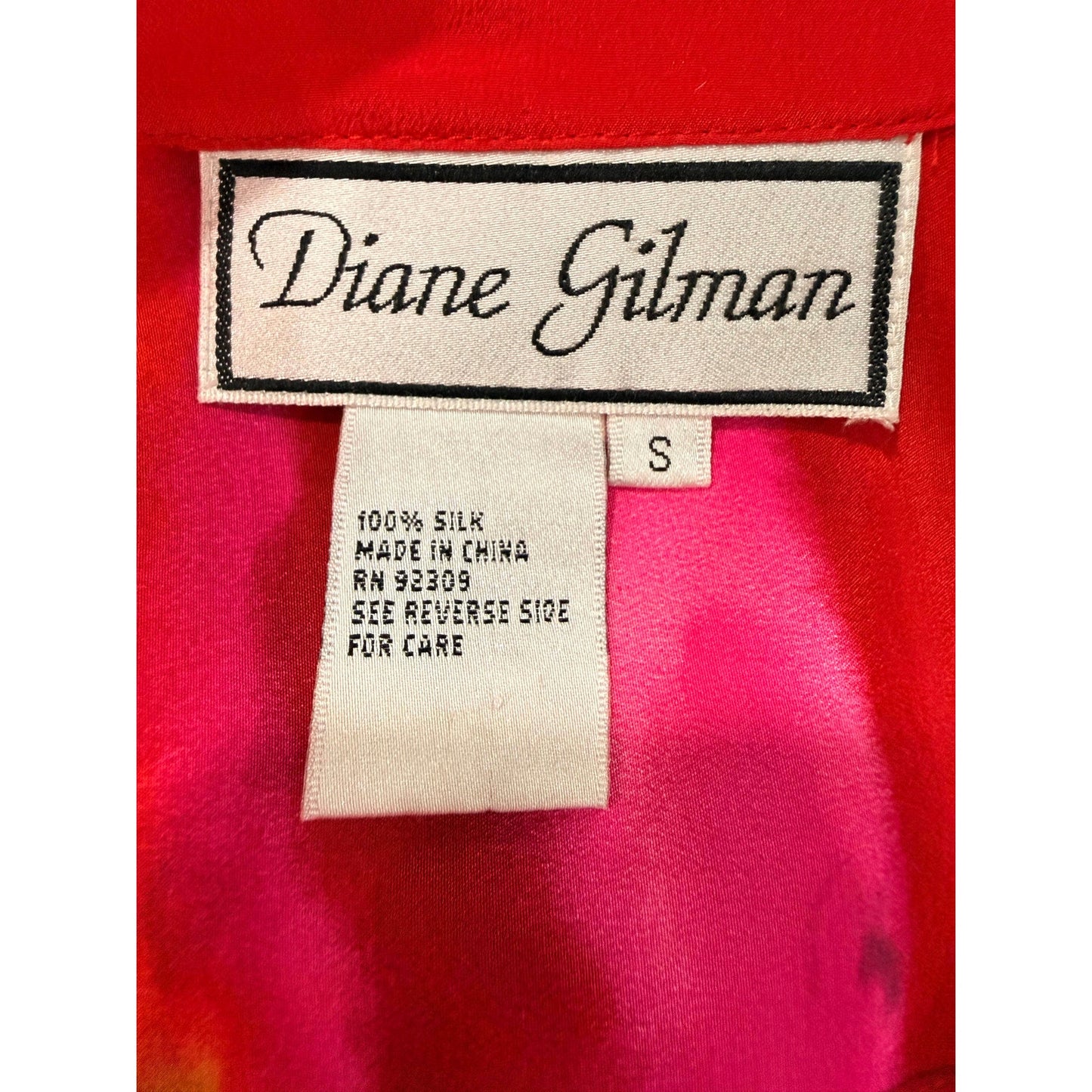 Diane Gilman Silk Sequined Abstract Print Tunic Top