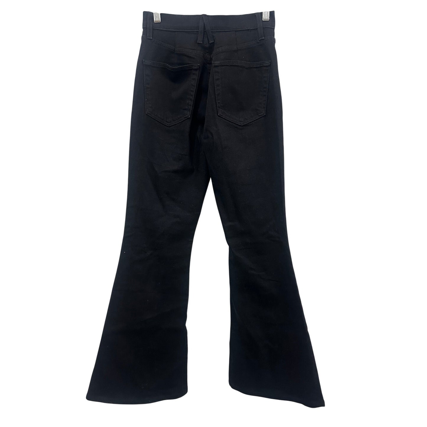 SLVRLAKE Black Cotton Denim Indiana High Rise Split Hem Flare Jeans Women's
