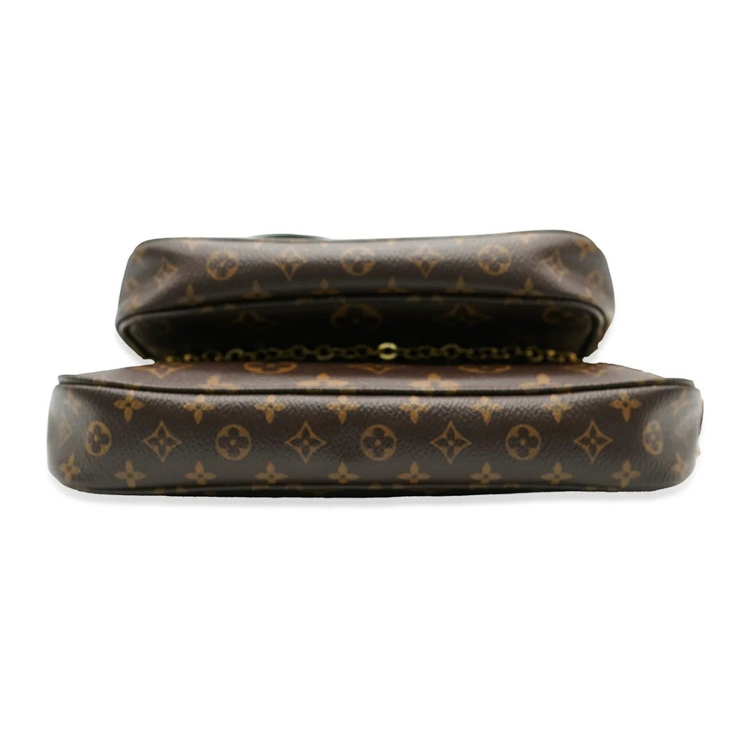 Louis Vuitton Leather Monogram Canvas Multi Pochette Crossbody Bag Khaki