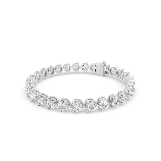 15.50 ctw Diamond 3 Prong Bracelet 14K White Gold Tennis Bracelet