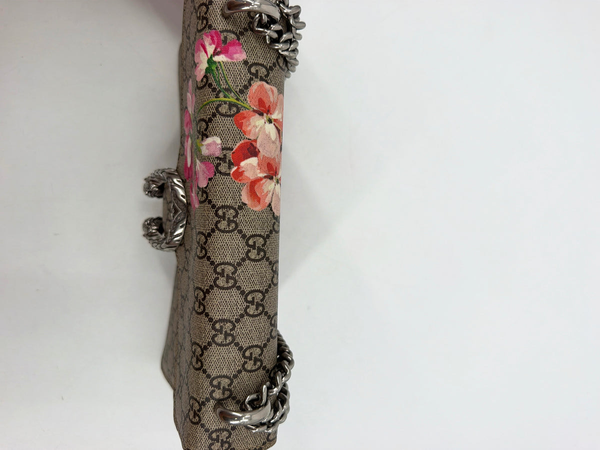 Gucci Dionysus GG Supreme Blooms Floral Shoulder Bag Red Suede