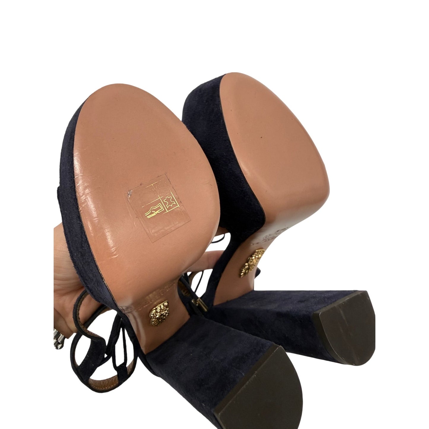 Aquazzura Suede Austin Lace Up Strappy Platform Sandals