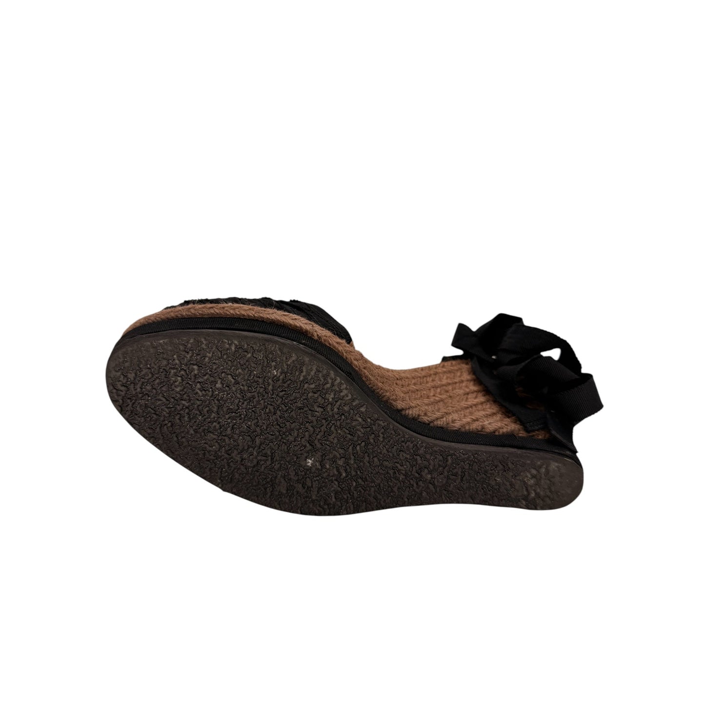 Lanvin Canvas Closed Toe Ankle Strap Wrap Wedge Espadrille Sandals