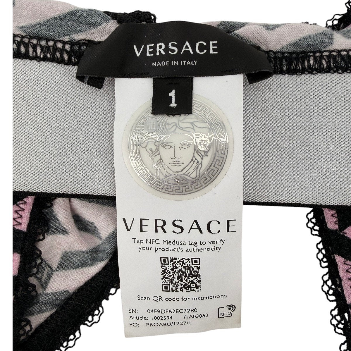 Versace La Greca Logo Print Designer V Neck Bra Top