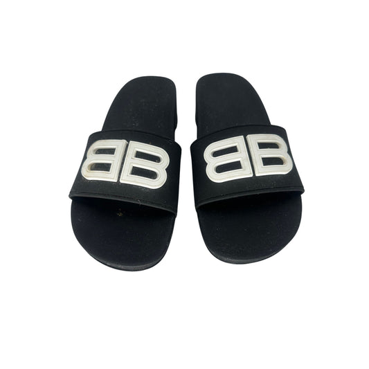 Balenciaga Pool BB Wedge Slide Sandals