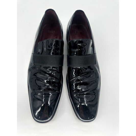 Hugo Boss Mellion Patent Leather Loafers Black Men's US 11.5