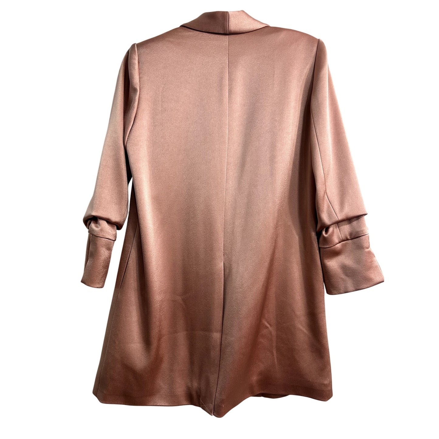 Alice + Olivia Satin Jace Shawl Collar Scrunch-Sleeve Jacket