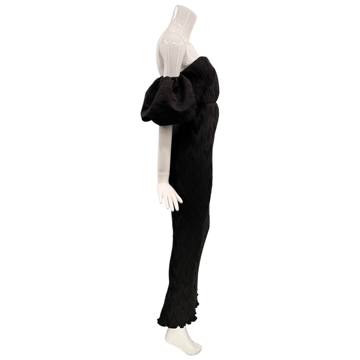 L'Idee Du Cap Off-The-Shoulder Puff-Sleeve Pleated Midi Dress