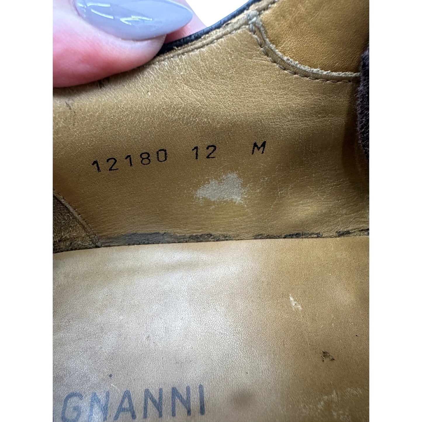 Magnanni Leather Cap Toe Oxford Lace Up Dress Shoes Brown Men's Size 12 M