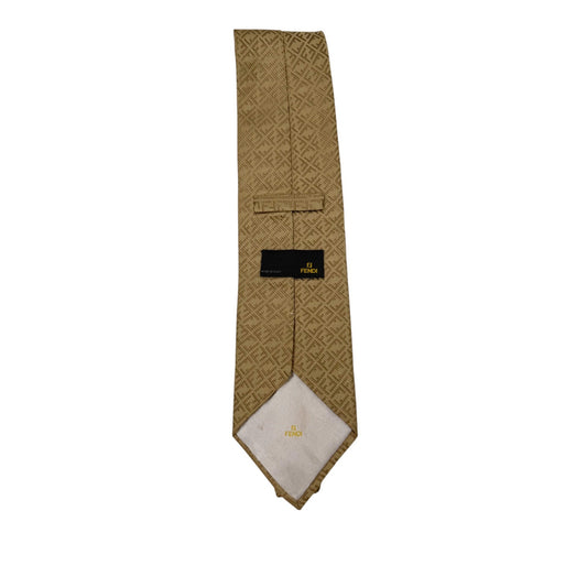 Fendi Silk FF Monogram Neck Tie Gold