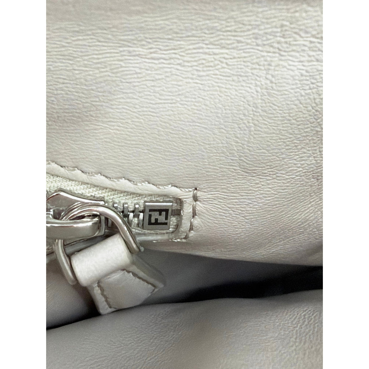 Fendi Mini Peekaboo Python Top Handle Bag Natural Beige