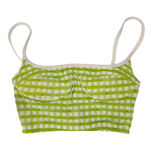 Jacquemus Melo Gingham Stretch Jersey Sports Bra