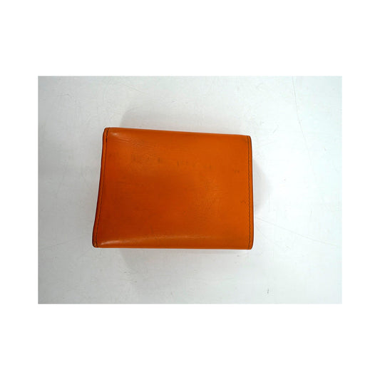 Loewe Anagram Embossed Leather Compact Wallet Orange