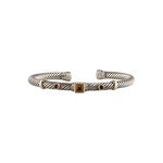 David Yurman Sterling Silver Gold Citrine Pink Tourmaline Renaissance Bracelet