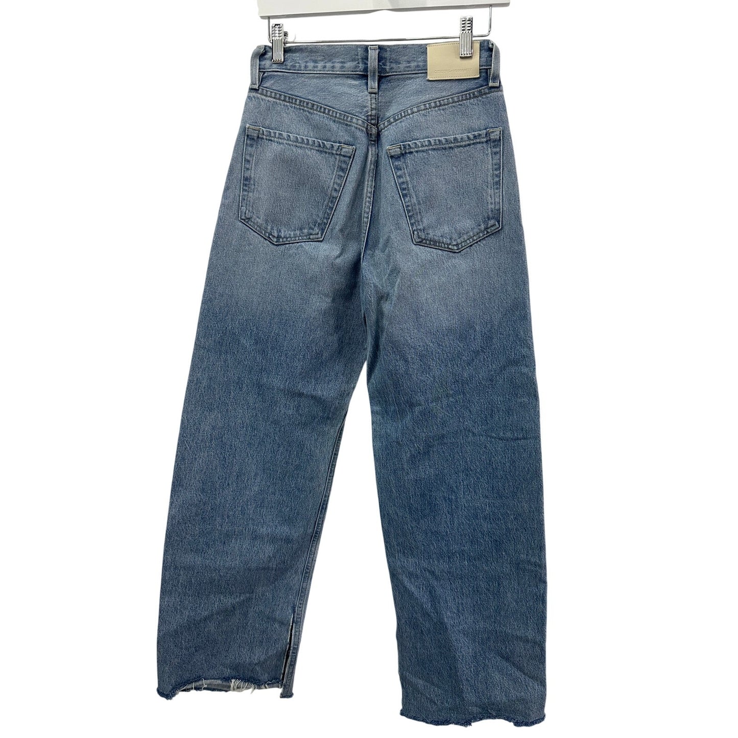 Citizens of Humanity Blue Ayla Cotton Denim Wide Leg Crop Jeans Women's