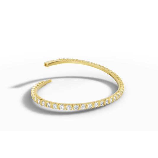 2.96 ctw Diamond Flexibangle 14K Yellow Gold Bangle Bracelet
