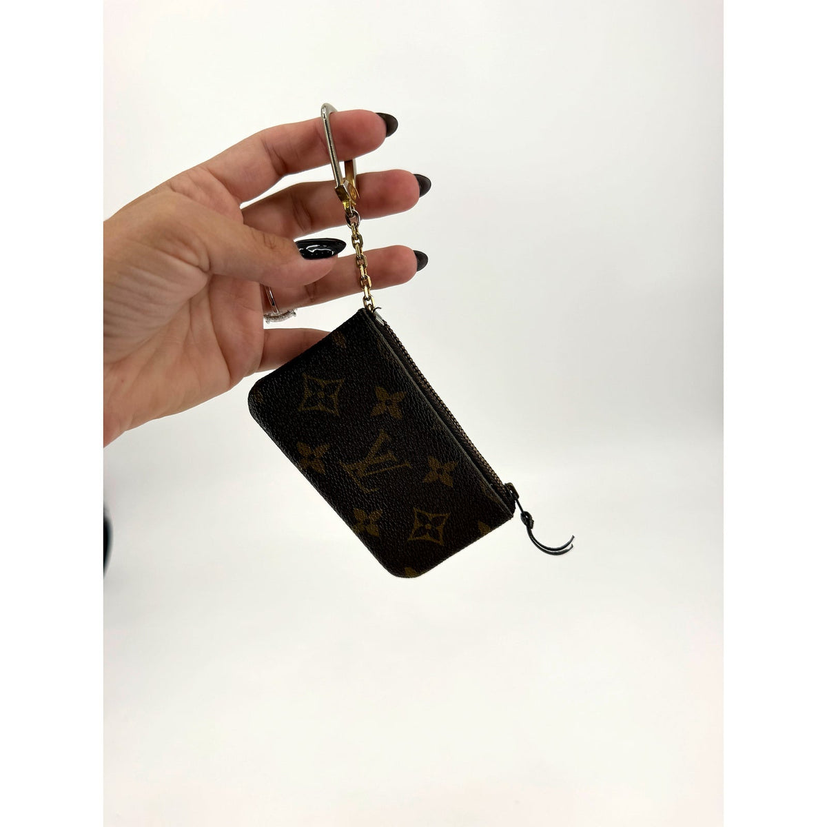 Louis Vuitton Monogram Canvas Key Pouch Pochette Cles Brown