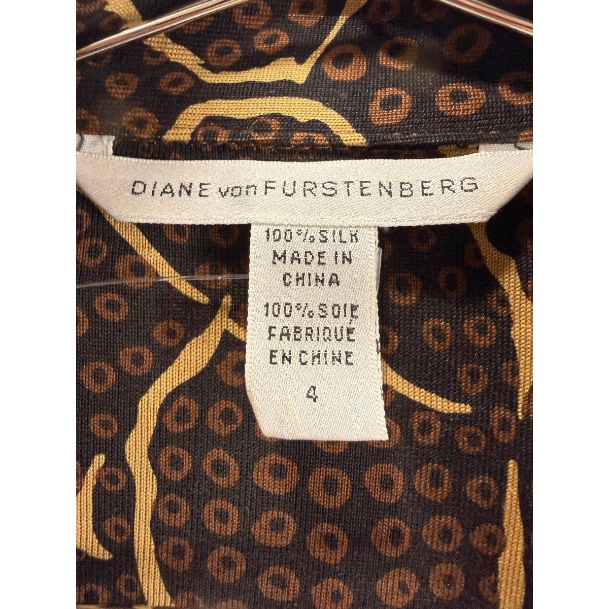 Diane von Furstenberg Silk Modern Dot Collared Wrap Mini Dress