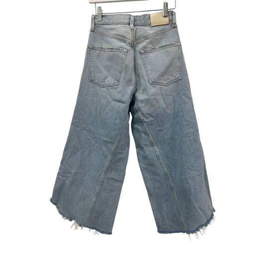 Citizens of Humanity Blue Cotton Denim Tessa Cullotte Wide Leg Jeans