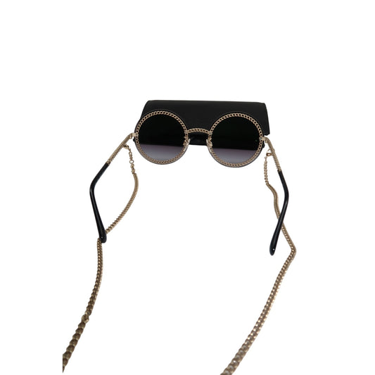 Chanel CH4245 Triple Chain Round Sunglasses Black