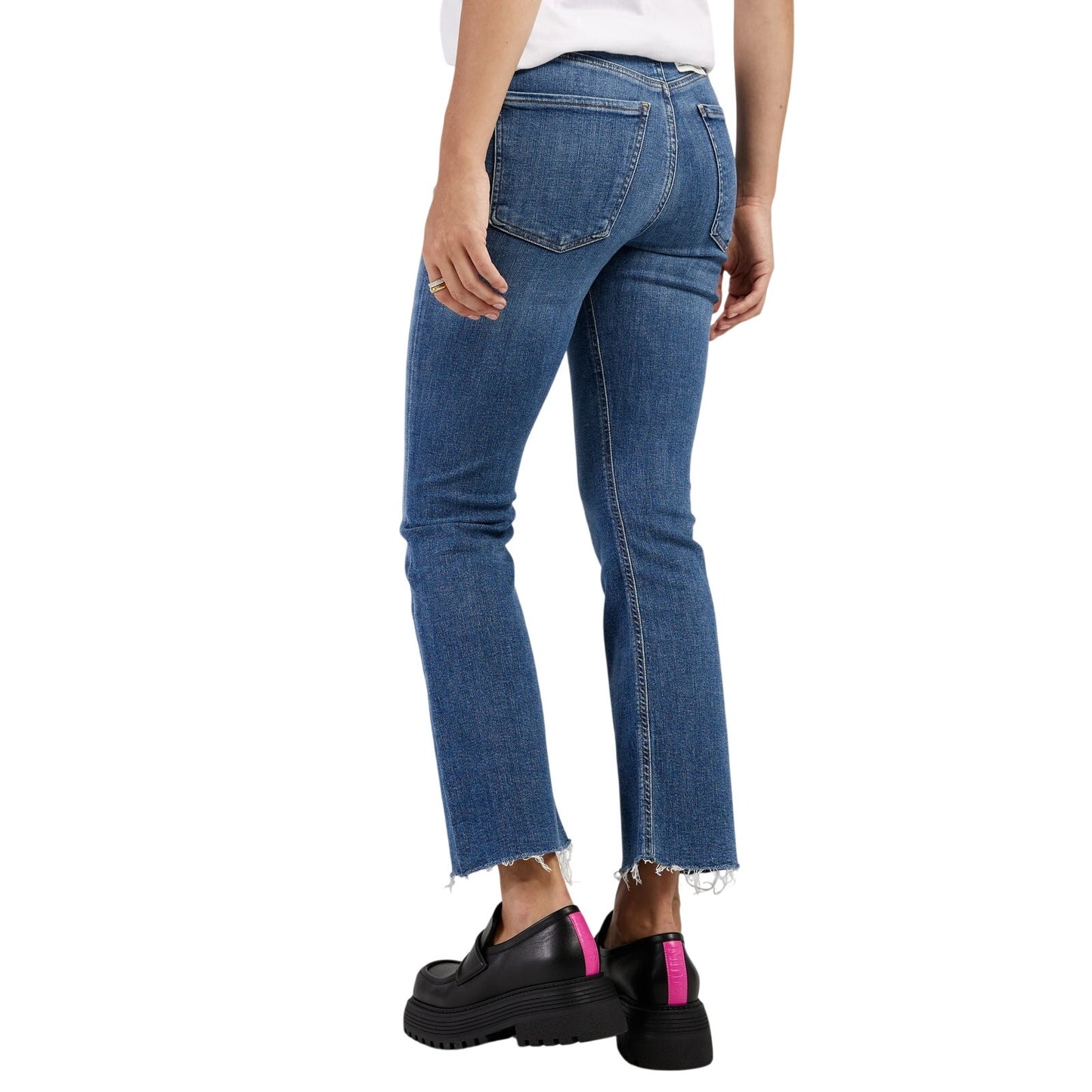 Citizens of Humanity Blue Cotton Denim Isola Cropped Boot Jeans Women's