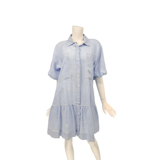 Jonathan Simkhai Linen Crissy Striped Mini Shirt Dress