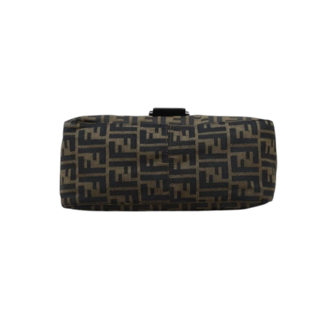 Fendi Vintage Brown Mamma Baguette Zucca-Pattern Shoulder Bag