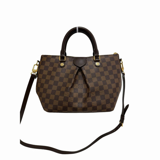 Louis Vuitton Leather Damier Ebene Siena Shoulder Bag Check