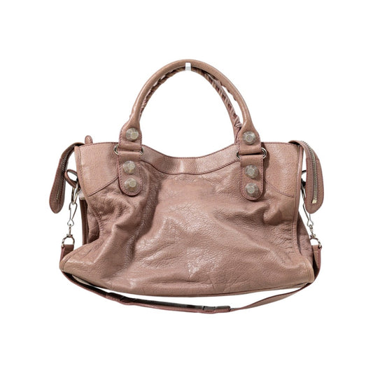 Balenciaga Leather Classic Large City Bag Blush Pink