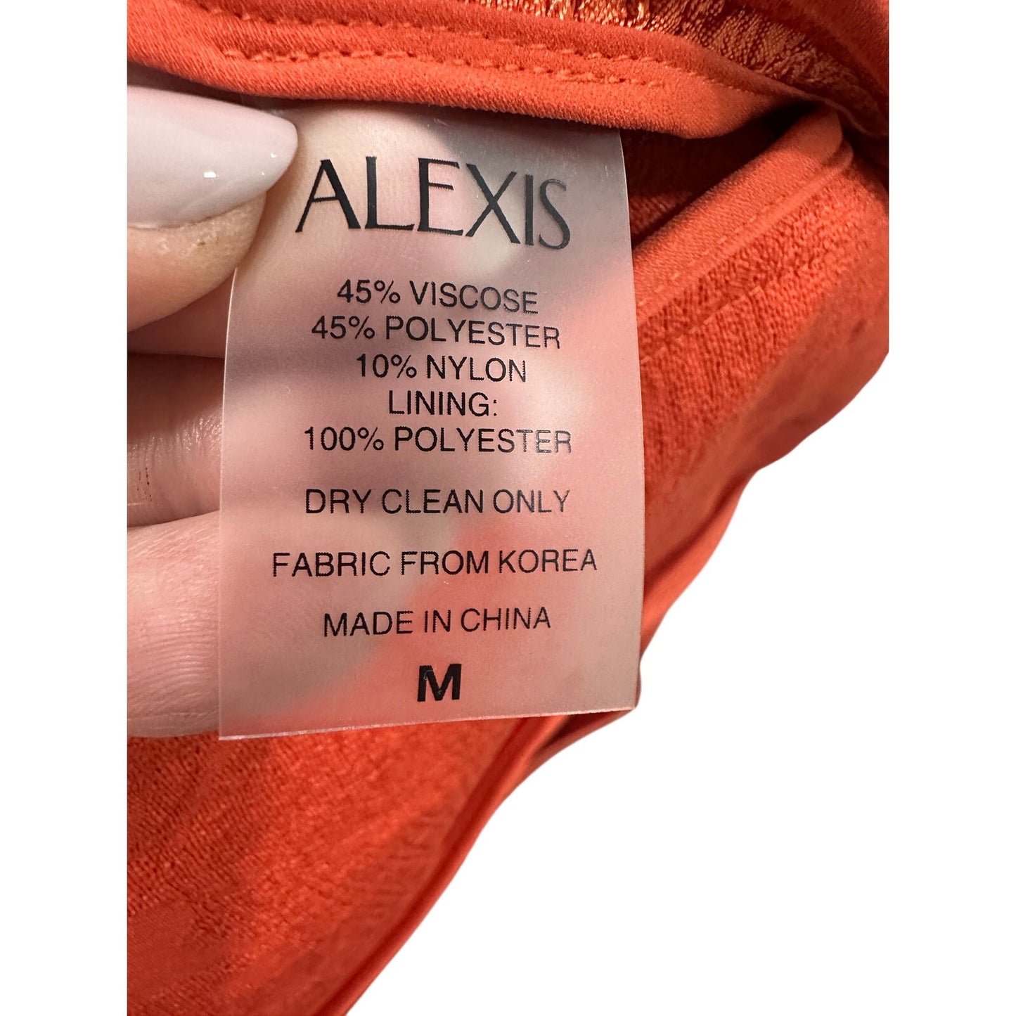 Alexis Marsci Brocade Belted Wrap Mini Dress Orange Women's Size M