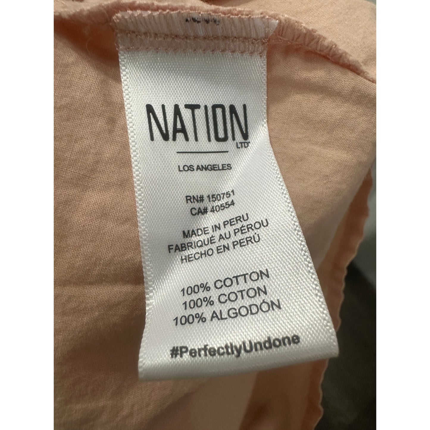 Nation LTD Cotton Everleigh Light Pink Millennial Front Tie Midi Dress Size XS