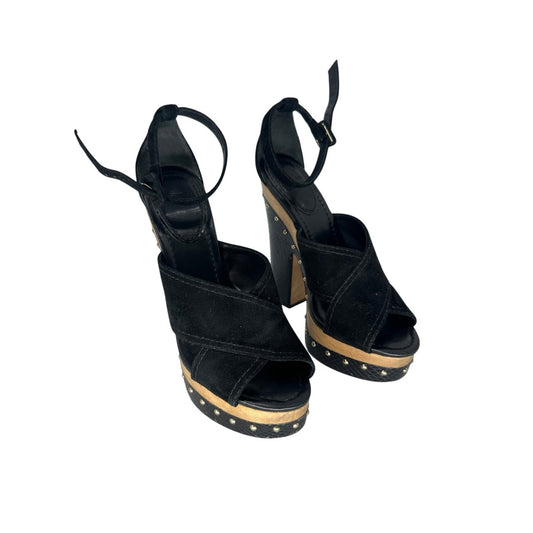 Alexandre Birman Suede Peggy Snakeskin Platform Sandals