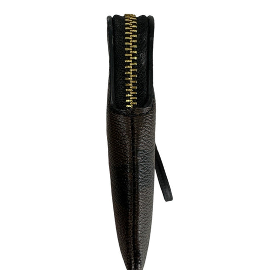 Coach Leather Signature Canvas Corner Zip Wristlet Wallet