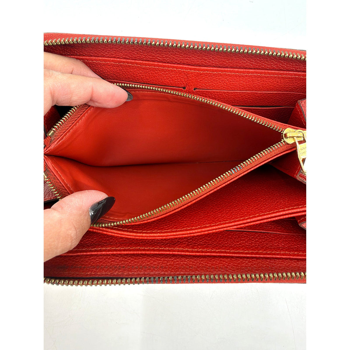 Louis Vuitton Zippy Wallet Monogram Empreinte Leather Red