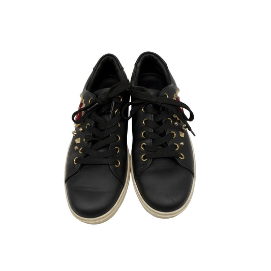 Dolce & Gabbana Leather Heart Logo Lace Up Low Top Sneakers