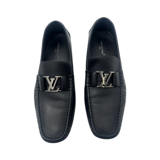 Louis Vuitton Calf Leather LV Logo Monte Carlo Moccasin Loafers Men's Size 11