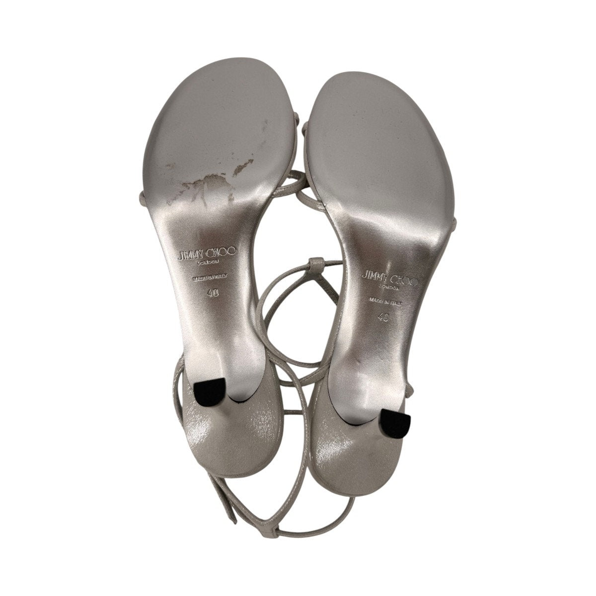 Jimmy Choo Leather Metallic Leo 65mm Ankle Strap Sandals