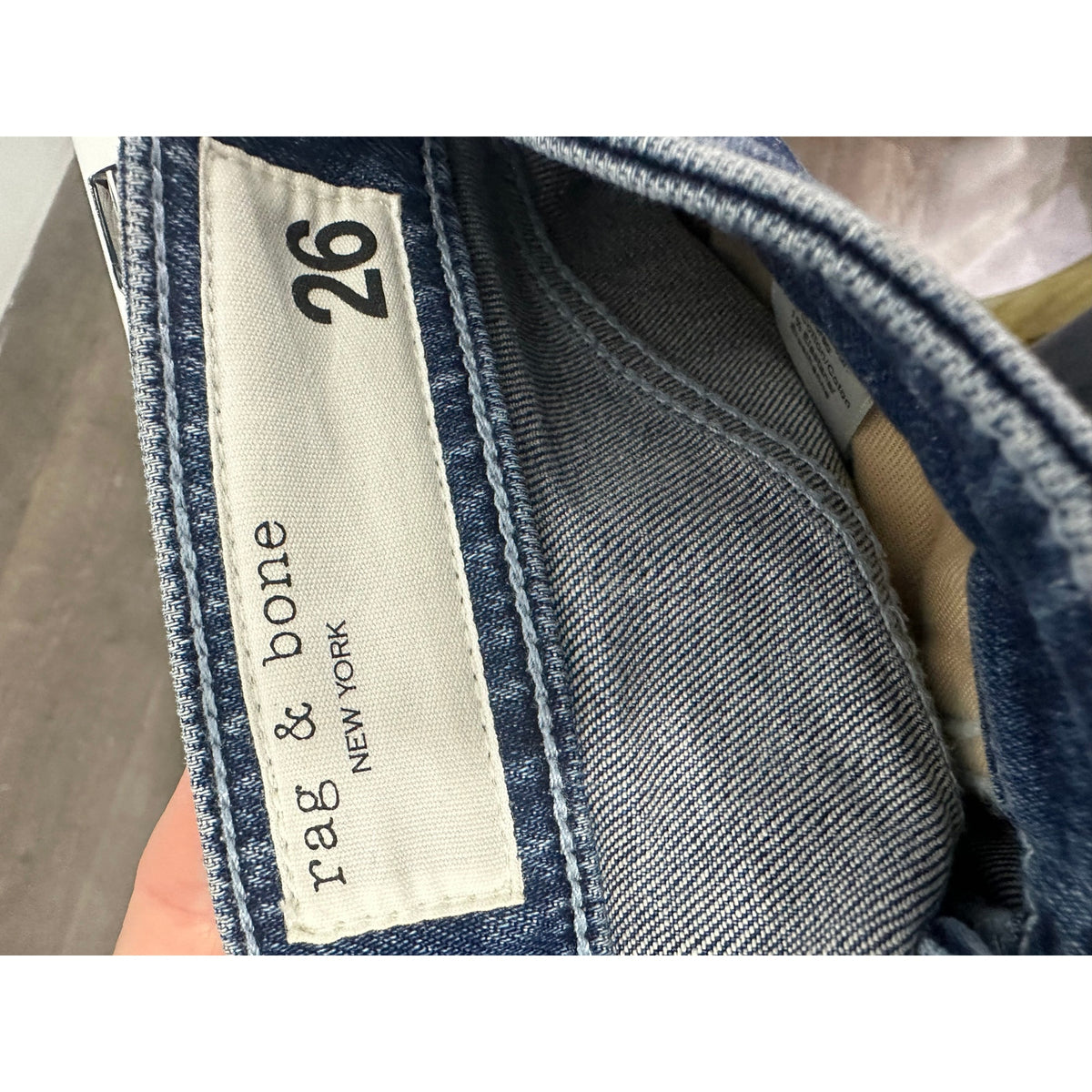 Rag & Bone Blue Cotton Denim High-Rise Flared Jeans Women's Size 26