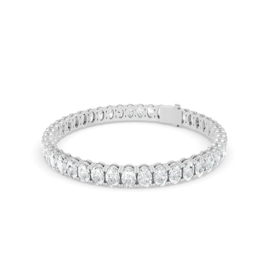 14.68 ctw Diamond Oval Braclate 14K White Gold Tennis Bracelet