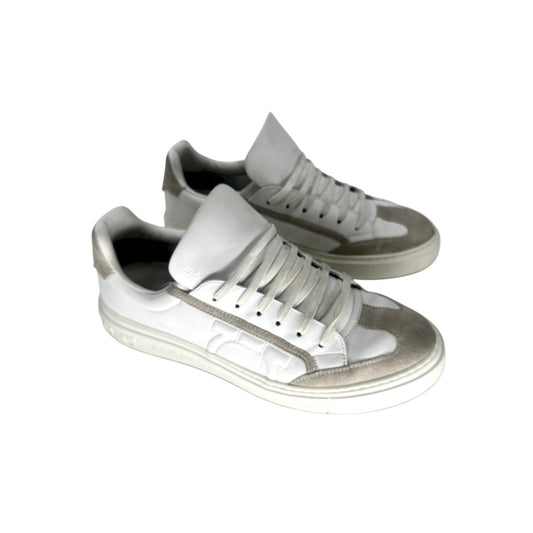 Salvatore Ferragamo Leather Gancini Embossed Lace Up Sneakers