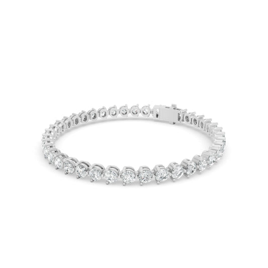 7.06 ctw Diamond 3 Prong 14K White Gold Tennis Bracelet